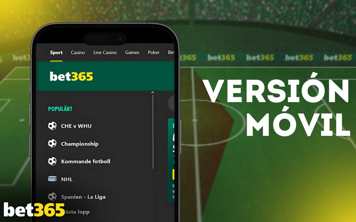 Bet365 Versión móvil