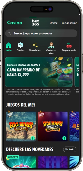 captura de pantalla de la página del casino